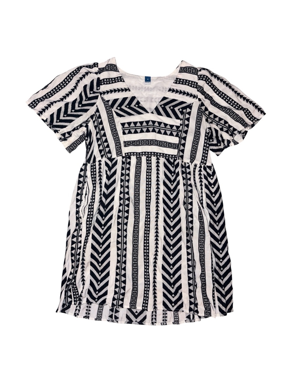 Old Navy Black & White Geometric Midi Dress
